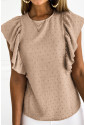 Swiss Dot Ruffle Armhole Tank Top