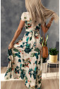 Tropical Print Crop Top and Maxi Skirt Set