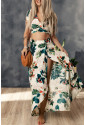 Tropical Print Crop Top and Maxi Skirt Set