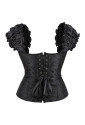 Steel boned embroidered corset with shoulder straps