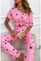 Valentines Day Heart Pattern Two-piece Lounge Set