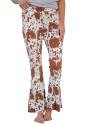 Cow Print High Waisted Flared Pants