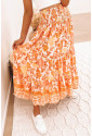 Floral Print Smocked High Waist A-line Maxi Skirt