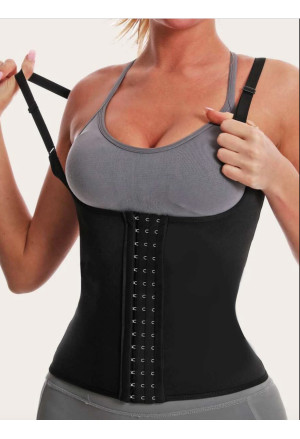 Black Neoprene Waist training corset Cincher