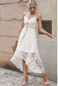 Sleeveless Lace High Low Prom Gown Evening Dress