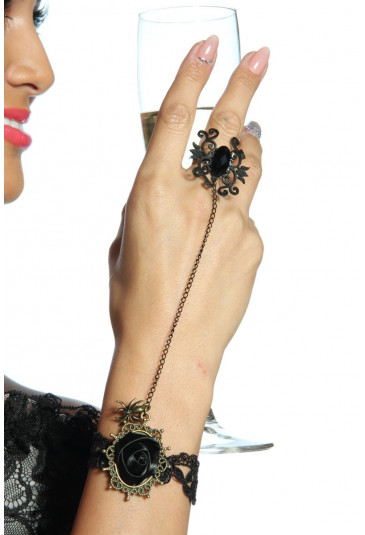 Stylish black bracelet in gothic style