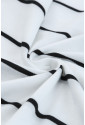 Biele maxi látkové pásikavé šaty s rázporkami