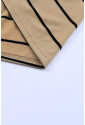 Khaki maxi látkové pásikavé šaty s rázporkami