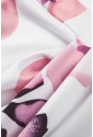 Pattern Print Off Shoulder Slit Bodycon Midi Dress