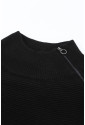 Hrubý úpletový sveter so zipsom na ramene