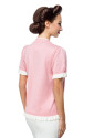 Pink Short Sleeve Buttons Textured Cardigan