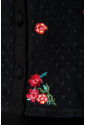 Čierna elegantná retro priesvitná blúzka s kvetinovým vzorom