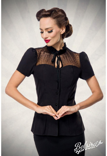 Elegant black women retro blouse Belsira