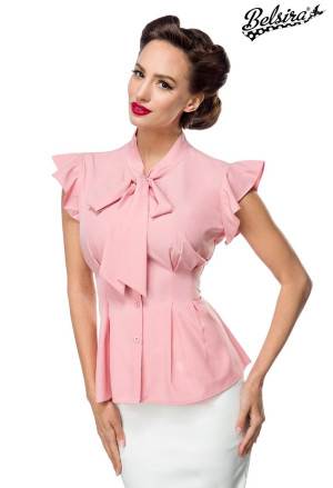 Elegant pink women retro blouse Belsira