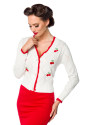 White Buttons Textured Cardigan with cherries