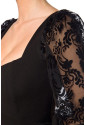 Elegant black retro dress with lace sleeves