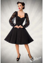 Elegant black retro dress with lace sleeves