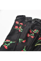 Embroidery cherry black vintage corset 