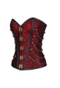 Gothic blood red chain buckles corset