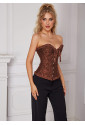 Brocade corset Vamp steampunk style- brown