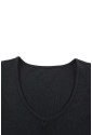 Black Rib Knitted Ruffle Sleeve U Neck Top