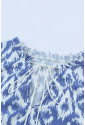 Blue V Neck Casual Geometric Print Maxi Dress