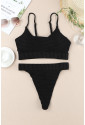 Two-piece Knit Textured Crop Bikini Set
