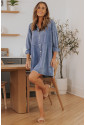 Sky Blue Buttoned Long Sleeve Denim Mini Dress