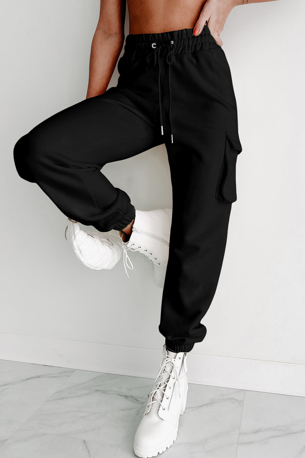 Black best sale drawstring joggers