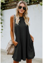 Black Crisscross Cut-out Back Knit Sleeveless Dress