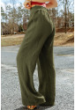 Dlhé voľné zelené nohavice z bavlny
