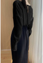 Black Cowl Neck Long Sleeve Elegant Blouse