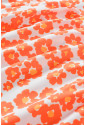 Orange Floral Print Square Neck Ruffle Tank Top