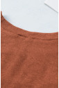 Brown Ribbed Peekaboo Cutout Long Sleeve Top