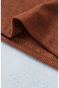 Brown Ribbed Peekaboo Cutout Long Sleeve Top