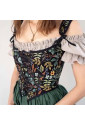 Black floral renaissance corset Floral Meadow