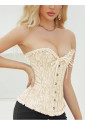 Brocade corset Vamp budoir style- champagne