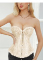Brocade corset Vamp budoir style- champagne