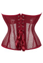 Gothic red mesh corset RAVENA with baskets
