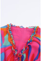 Vzdušné maxi farebné šaty s dlhým rukávom