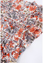 Round Neck Ruffled Flutter Sleeve Floral Mini Dress