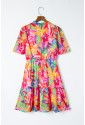 Farebné kvetinové šaty s volánmi