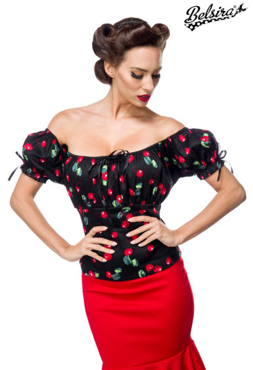 off the shoulder top with cherry