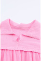 Mušelínové ružové šaty s dlhým rukávom