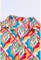 Vzdušné maxi farebné šaty s abstraktným geometrickým vzorom 