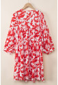 Vzdušné červené šaty s kvetinovým vzorom 