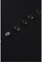 Čierne midi šaty so zapínaním na gombičky