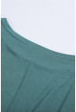 Blue Crewneck Long Sleeve Shirred Split Bodycon Dress