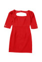 Červené spoločenské šaty s odhaleným chrbtom 
