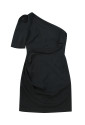 Black Single Short Sleeve Ruched Bodycon Dress